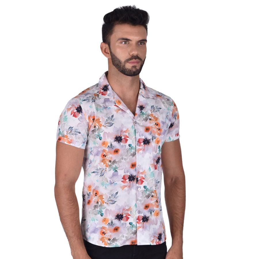 Camisa manga cheap corta hawaiana