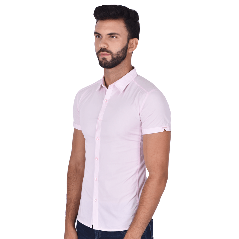 Camisa Manga Corta Slim Fit Color Entero