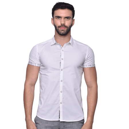 CAMISA MC CON BOTON SLIM FIT  - VARIOS COLORES PV 23