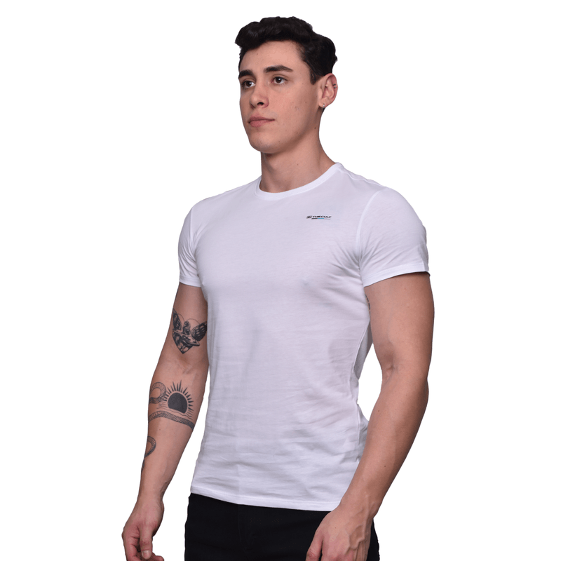 Polo cuello cheap redondo blanco