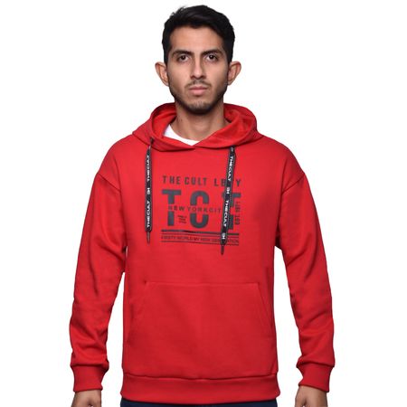 HOODIE DE FRANELA OVERSIZE - ROJO