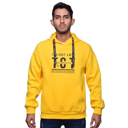 HOODIE DE FRANELA OVERSIZE - AMARILLO