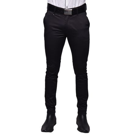 PANTALON SATIN SEMIPITILLO - NEGRO