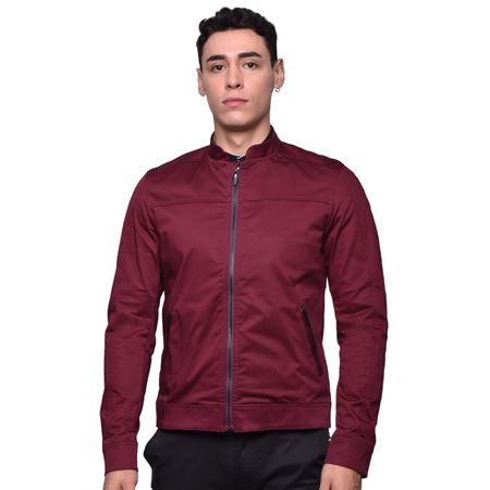 CASACA CON CUELLO NERU SATINADA PERFECT FIT - BURGUNDY