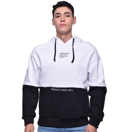 HOODIE COLOR BLOCK OVERZISE - BLANCO