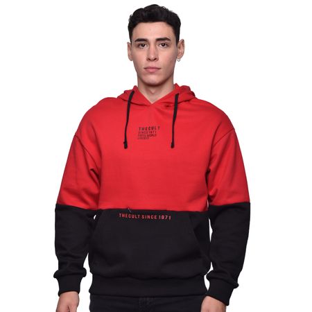 HOODIE COLOR BLOCK OVERZISE - ROJO