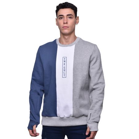 SWEATSHIRT COLOR BLOCK PERFECT FIT - MELANGE