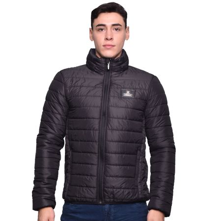 CASACA ACOLCHADA CON CAPUCHA PLEGABLE - NEGRO