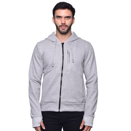 HOODIE CON CORTES SIMETRICO PERFECT FIT - MELANGE