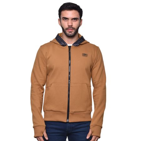 HOODIE CON CREMALLERA PERFECT FIT - CAMELL