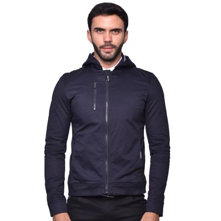 CASACA DRILL CONFORT CON CAPUCHA EXTRAIBLE - AZUL NOCHE