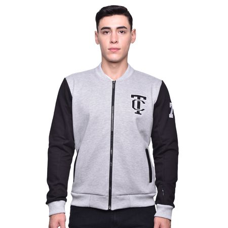 CHAQUETA BOMBER ESTILO VARSITY CON CREMALLERA - MELANGE
