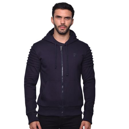 HOODIE CON PLIEGUES PERFECT FIT - AZUL NOCHE
