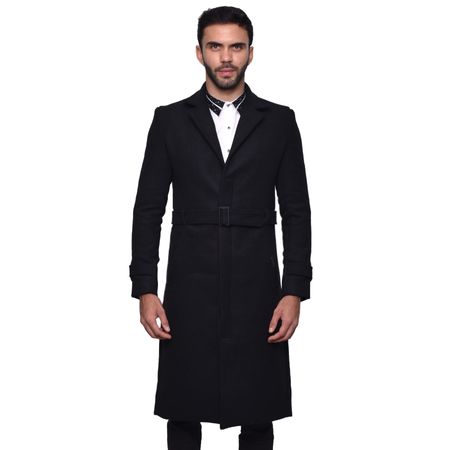 SACO LARGO DE PAÑO PERFECT FIT - NEGRO