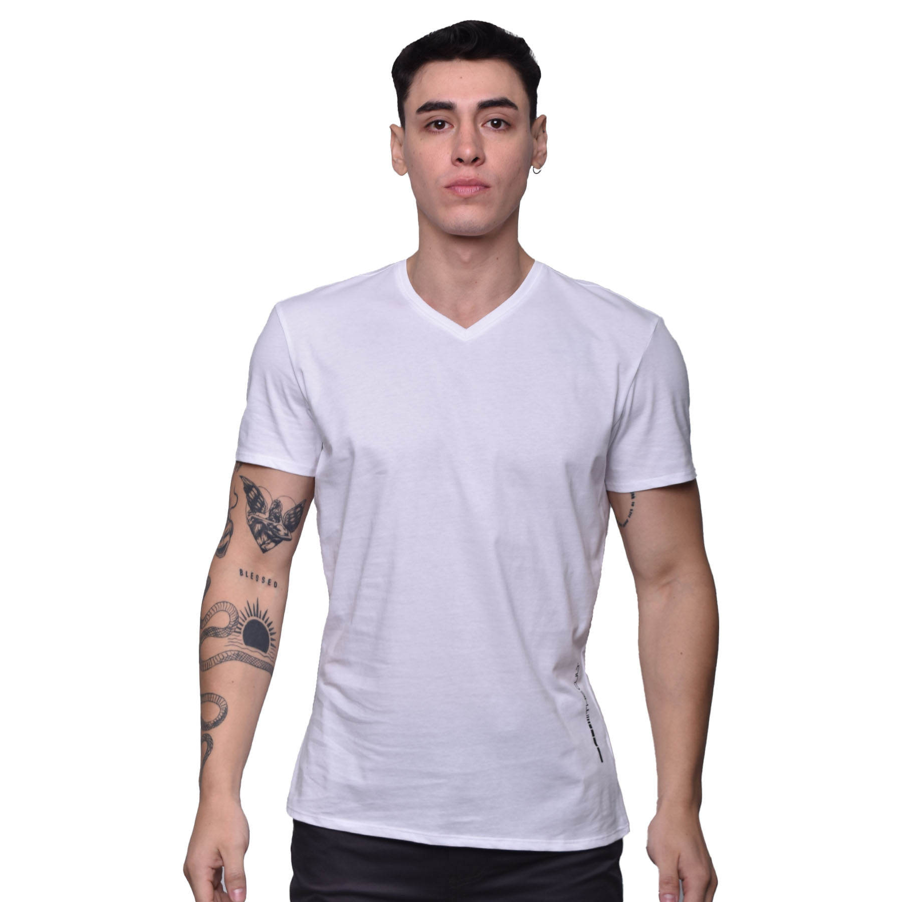 Polo blanco store cuello v