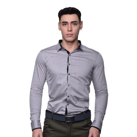 CAMISA MANGA LARGA PERFECT FIT - GRIS