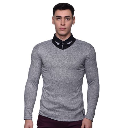 CHOMPA JASPEADO EN CUELLO V - NEPLO