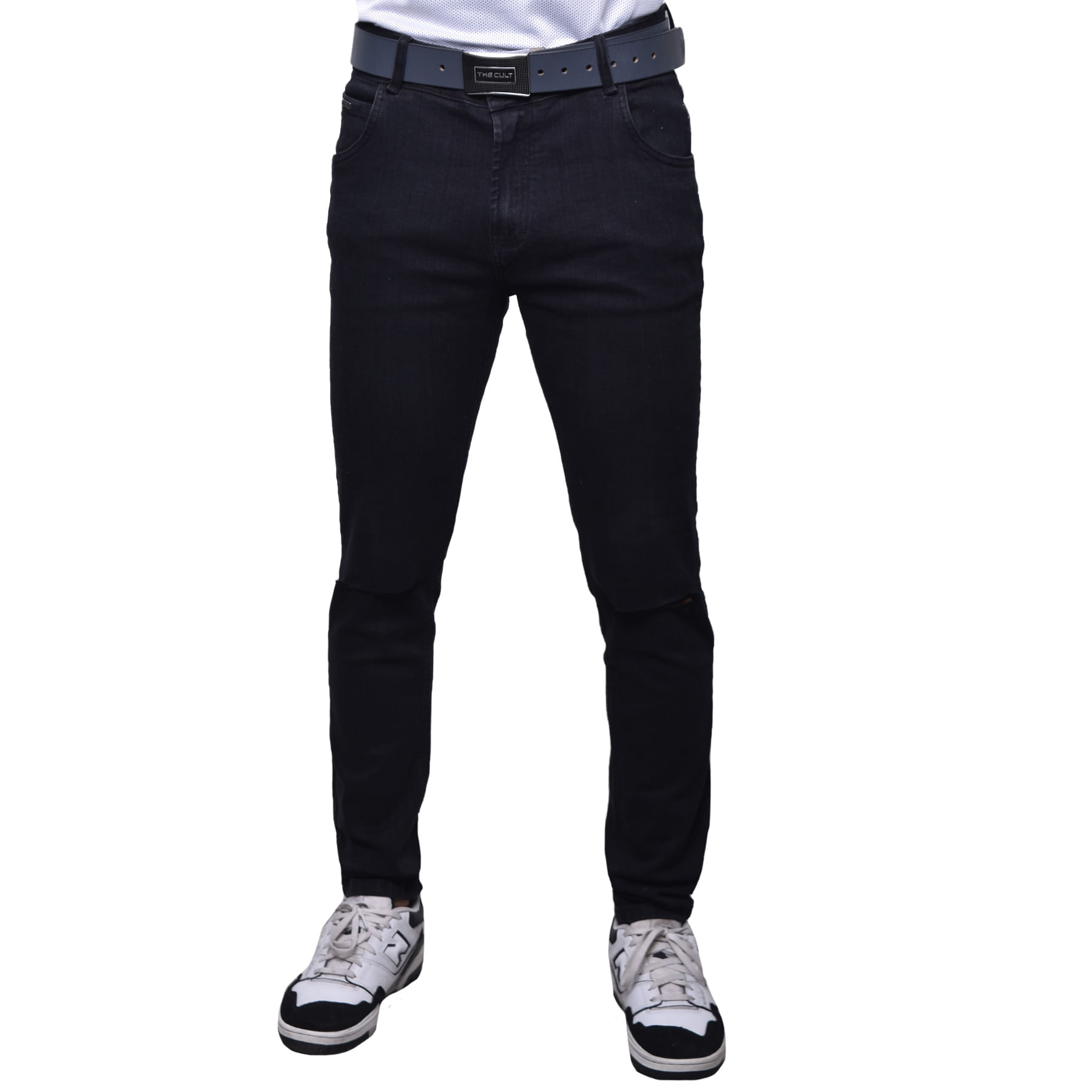 Ripley - PANTALON JEANS CARBONCILLO NEGRO HOMBRE