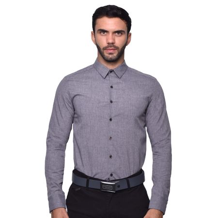 CAMISA MANGA LARGA PERFECT FIT - PLOMO