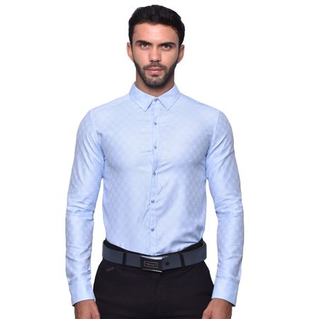CAMISA MANGA LARGA REVERSIBLE - CELESTE