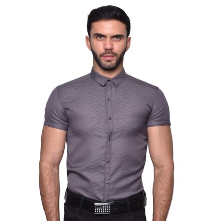 CAMISA MANGA CORTA REVERSIBLE - PLOMO