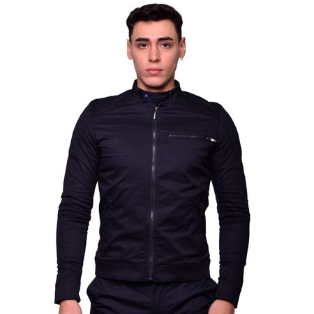 CASACA DRILL CONFORT EN CUELLO NERU - AZUL NOCHE