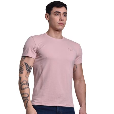 POLO MANGA CORTA EN CUELLO REDONDO - ROSA