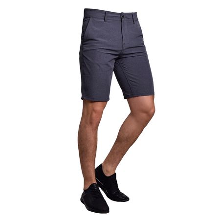 BERMUDA TEJIDO ESPECIAL BOLSILLO OJAL ENTALLE MEDIUM -  PLOMO