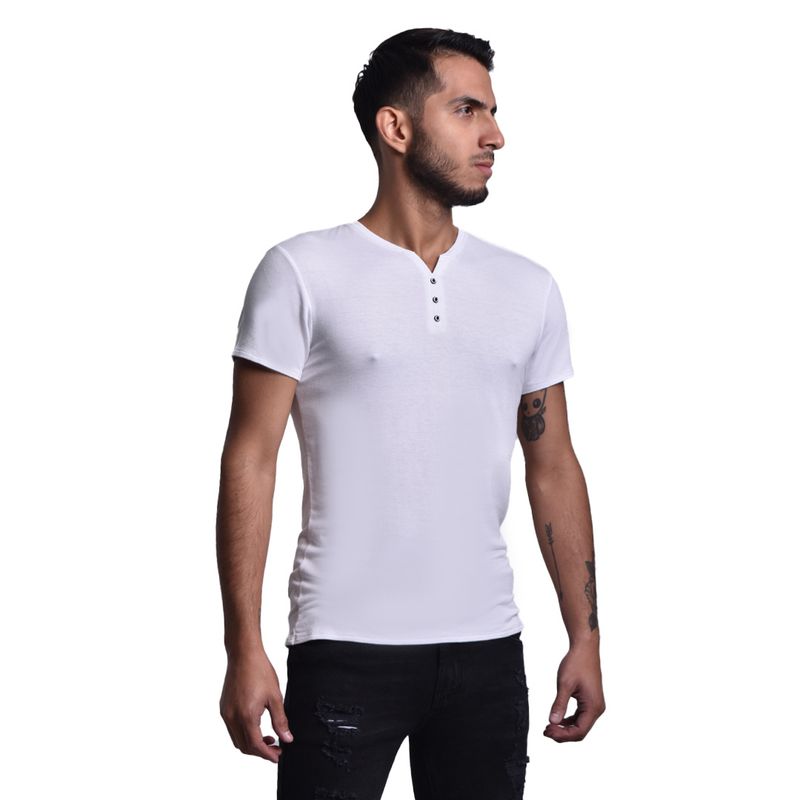 Polo blanco manga discount corta