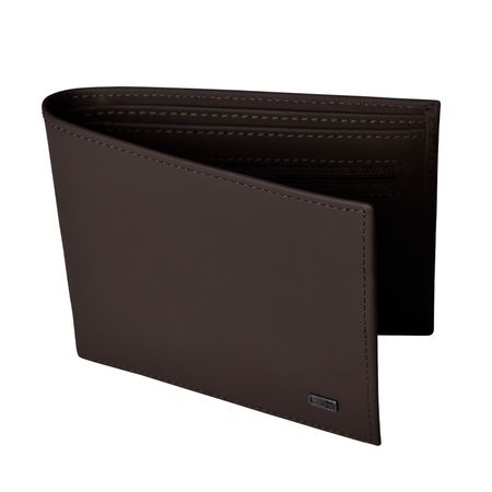 BILLETERA DE CUERO MODELO LLANO - MARRON