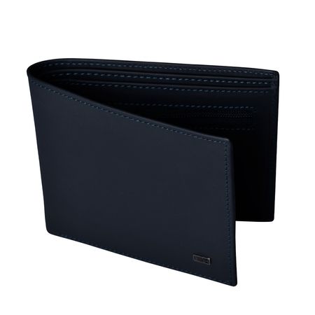 BILLETERA DE CUERO MODELO LLANO - NAVY