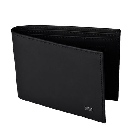 BILLETERA DE CUERO MODELO LLANO - NEGRO