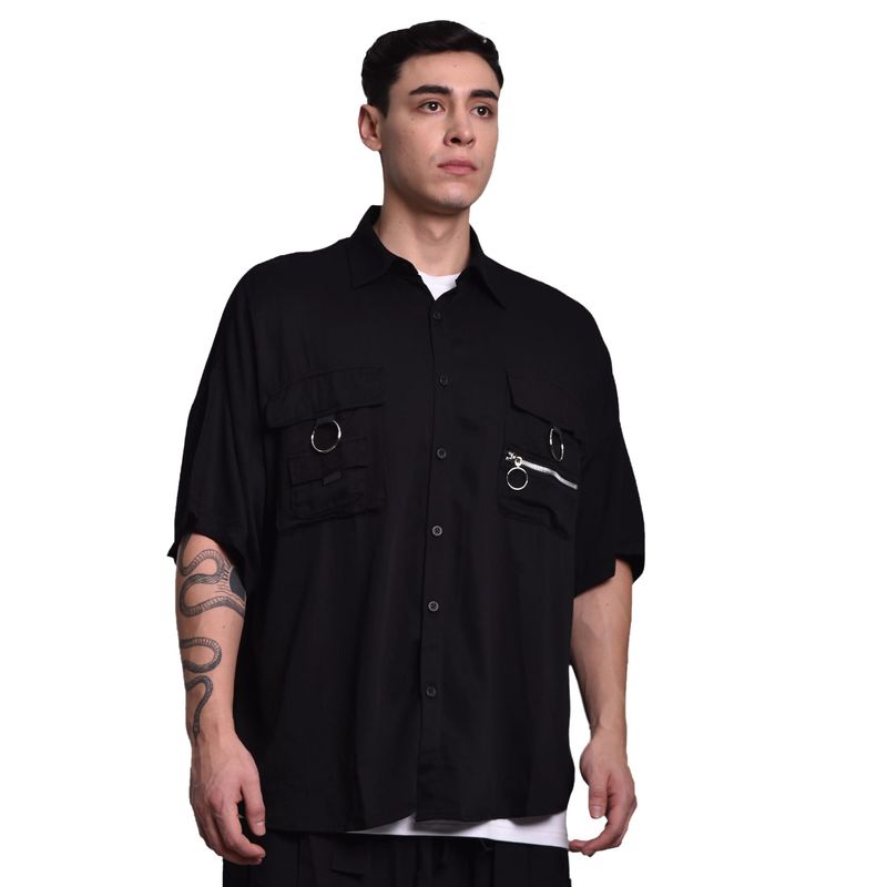 Camisa manga corta online oversize