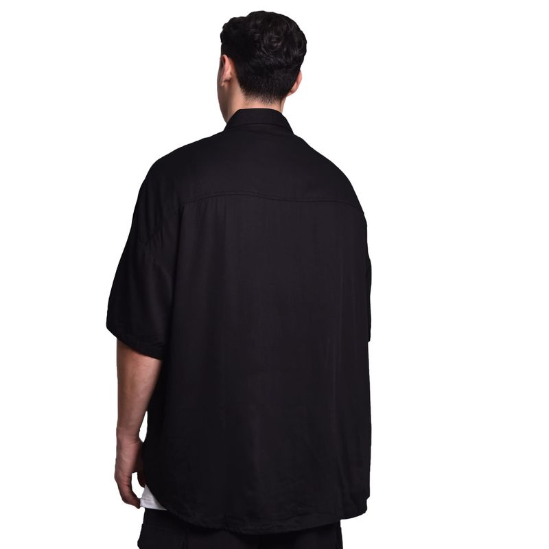 CAMISA MANGA CORTA OVERSIZE NEGRO