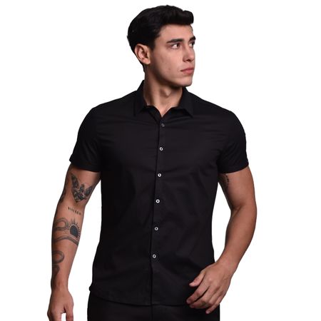 CAMISA MANGA CORTA PERFECT FIT - NEGRO