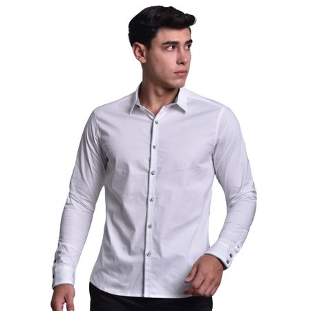 CAMISA MANGA LARGA PERFECT FIT - BLANCO