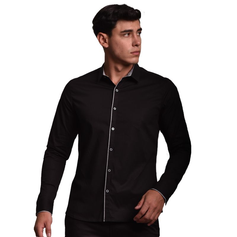 CAMISAMANGALARGAPERFECTFITNEGRO