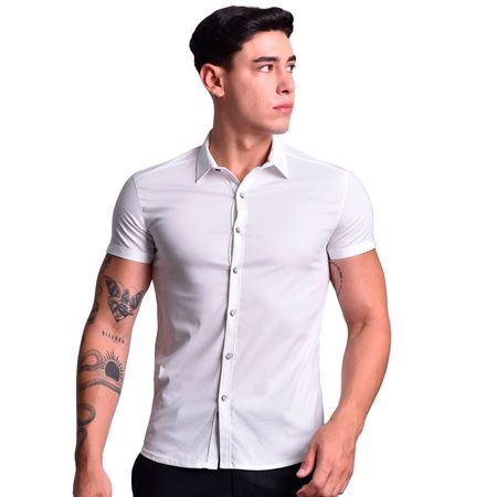 CAMISA MANGA CORTA PERFECT FIT - BLANCO