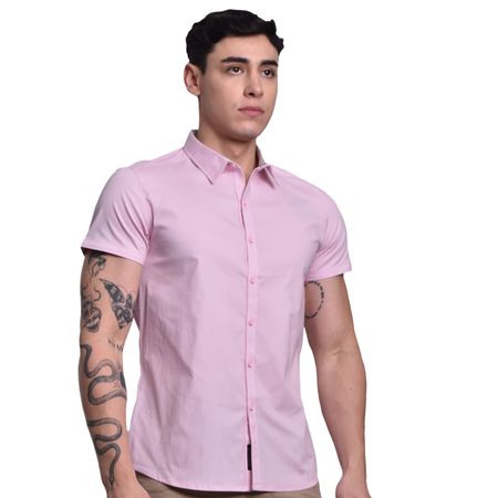 CAMISA MANGA CORTA PERFECT FIT - ROSA