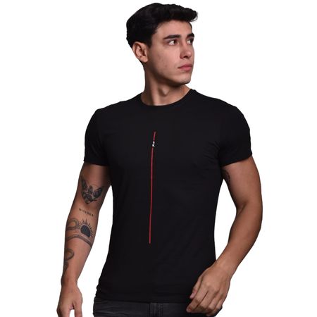 POLO CUELLO REDONDO MANGA CORTA - NEGRO