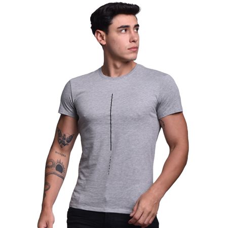 POLO CUELLO REDONDO MANGA CORTA - MELANGE