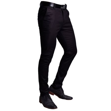 PANTALON PITILLO SATINADO - NEGRO