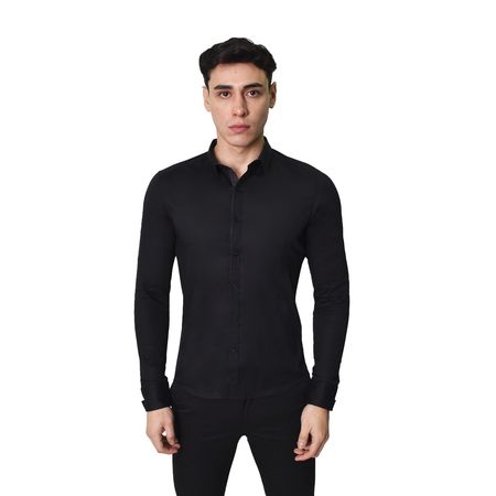 CAMISA MANGA LARGA PERFECT FIT - NEGRO