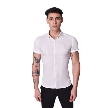 CAMISA MANGA CORTA PERFECT FIT - BLANCO