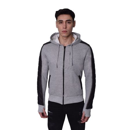 HOODIE CON APLICACIÓN ACOLCHADA PERFECT FIT - MELANGE