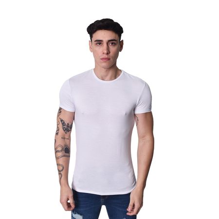 POLO CUELLO REDONDO MANGA CORTA - BLANCO