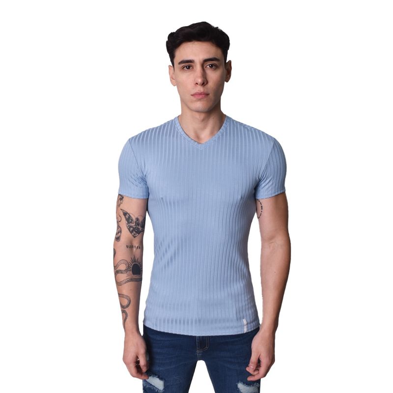 POLO-MANGA-CORTA-CUELLO-V---CELESTE