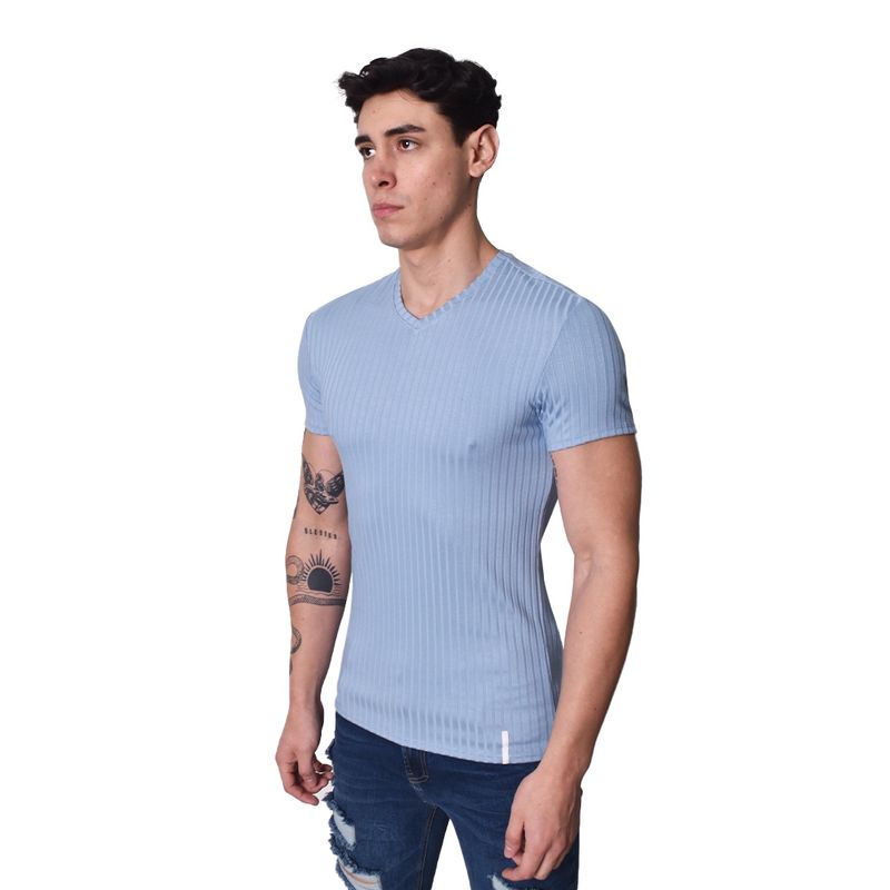 POLO-MANGA-CORTA-CUELLO-V---CELESTE