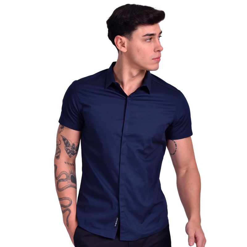 CAMISA-MANGA-CORTA-PERFECT-FIT---AZUL-NOCHE