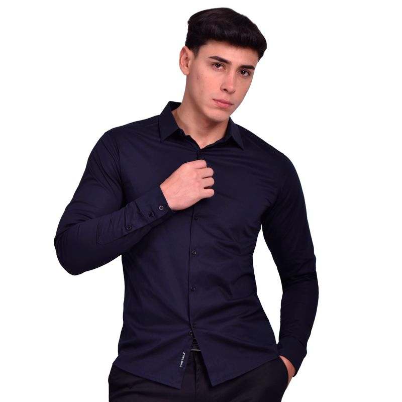 CAMISAMANGALARGAPERFECTFITAZUL